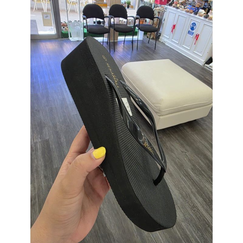 CHANCLA CON CUÑA NEGRO