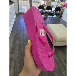 CHANCLA CON CUÑA ROSA