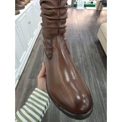 Cópia de BOTA ALTA DE PIEL CON ELÁSTICO NEGRO