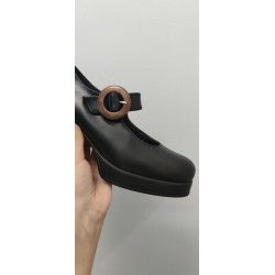 VALERIAS - MERCEDITAS PIEL negro CON TACÓN