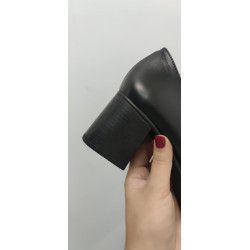 VALERIAS - MERCEDITAS PIEL negro CON TACÓN