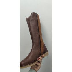 BOTA CUERO ANCHA MUJER PIEL