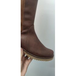 BOTA CUERO ANCHA MUJER PIEL