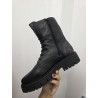 VALERIAS - BOTA PIEL MILITAR NEGRA