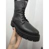 VALERIAS - BOTA PIEL MILITAR NEGRA