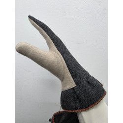 GUANTE PUNTO OJO PERDIZ. VOLANTE GRIS