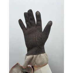 GUANTE PUNTO OJO PERDIZ. VOLANTE BEIGE