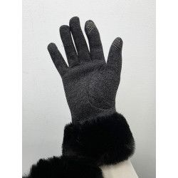 GUANTE PUNTO OJO PERDIZ. PUÑO PEL GRIS