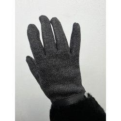 GUANTE PUNTO OJO PERDIZ. PUÑO PEL GRIS