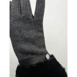 GUANTE PUNTO OJO PERDIZ. PUÑO PEL GRIS