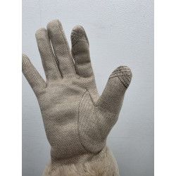 GUANTE PUNTO OJO PERDIZ. PUÑO PEL BEIGE