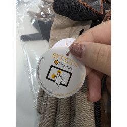 GUANTE PUNTO SUEDE. PUÑO PELO. NEGRO