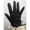 GUANTE PUNTO SUEDE. PUÑO PELO. NEGRO