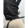 GUANTE PUNTO SUEDE. PUÑO PELO. NEGRO