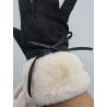 GUANTE PUNTO SUEDE. PUÑO PELO. NEGRO