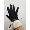 GUANTE PUNTO SUEDE. PUÑO PELO. NEGRO