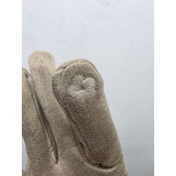 GUANTE PUNTO SUEDE. PUÑO PELO. BEIGE