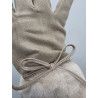 GUANTE PUNTO SUEDE. PUÑO PELO. BEIGE