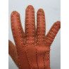 Guante dorso piel y lana ANGORA. TERRACOTA