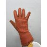 Guante dorso piel y lana ANGORA. TERRACOTA