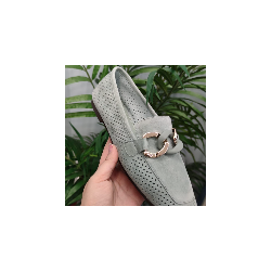 MOCASIN ANTE CALADO VERDE AGUA