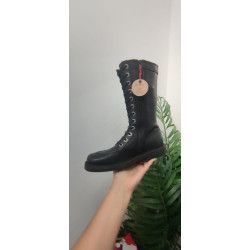 Botas Kickers de Piel Alta: Estilo Boxeadora en Negro, Comodidad y Elegancia en Talla Normal con Plantilla de Gel