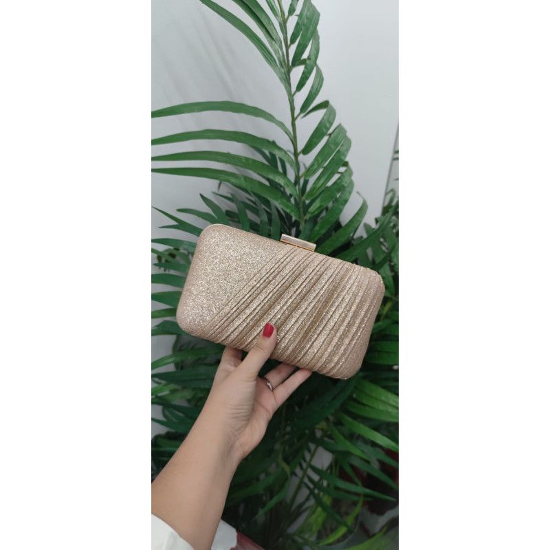 BOLSO DRAPEADO DORADO