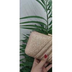 BOLSO DRAPEADO DORADO
