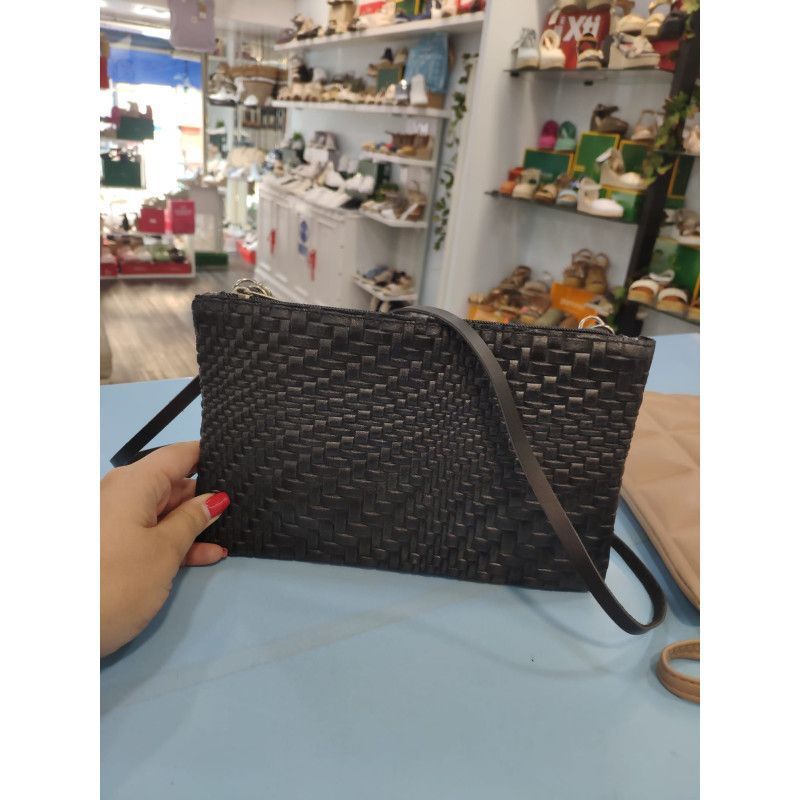 BANDOLERA PIEL NEGRO