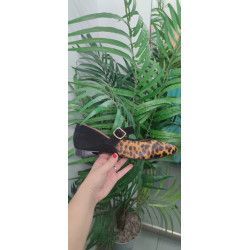 Manoletina Negro/ Leopardo con tira