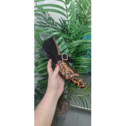 Manoletina Negro/ Leopardo con tira