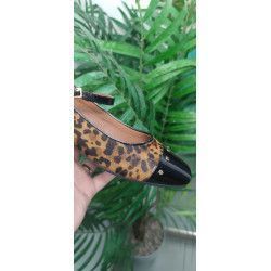 Cópia de Manoletina Negro/ Leopardo con tira