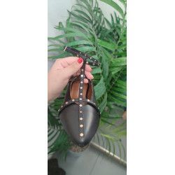 Cópia de Cópia de Manoletina Negro/ Leopardo con tira