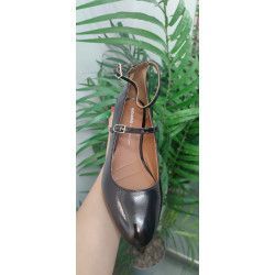 Manoletina Negro con tiras puntera