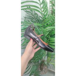 Manoletina Negro con tiras puntera