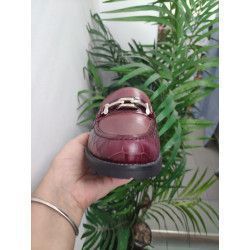 MOCASÍN BURDEOS PIEL - PITILLOS