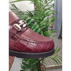 MOCASÍN BURDEOS PIEL - PITILLOS