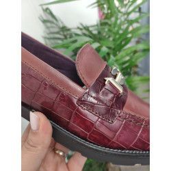 MOCASÍN BURDEOS PIEL - PITILLOS