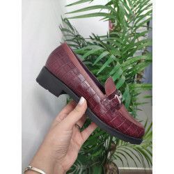 MOCASÍN BURDEOS PIEL - PITILLOS
