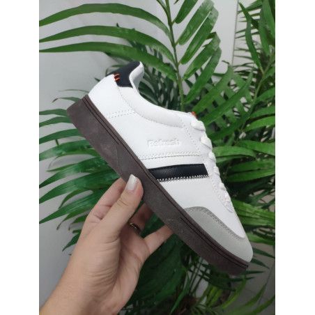 Cópia de DEPORTIVA POLIPIEL NEGRO CON TIRA BLANCA