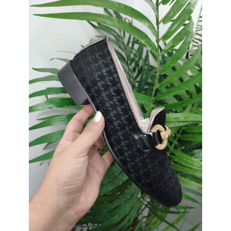 MOCASÍN PATA DE GALLO NEGRO