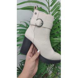 Cópia de BOTÍN TACÓN ANCHO HEBILLA DORADA