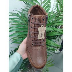 BOTÍN CUERO DOBLE CREMALLERA