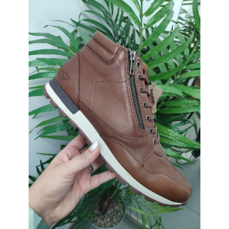 BOTÍN CUERO DOBLE CREMALLERA