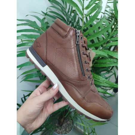 BOTÍN CUERO DOBLE CREMALLERA