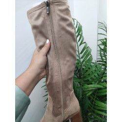 BOTA ALTA BEIGE DE 7CM
