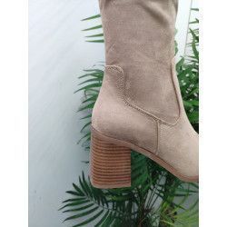 BOTA ALTA BEIGE DE 7CM