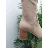 BOTA ALTA BEIGE DE 7CM