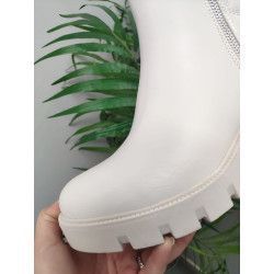 BOTÍN BLANCO CON TACÓN 6CM ANCHO