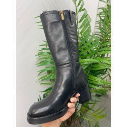 BOTA ALTA PIEL TACÓN 5CM